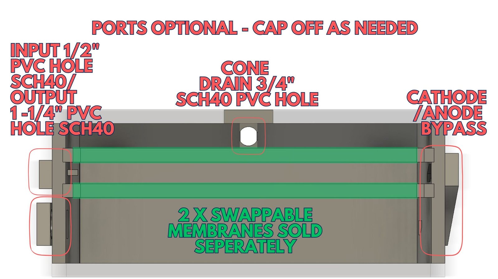 V1 Unassembled Electrolysis Cell CLEAR - Image 4