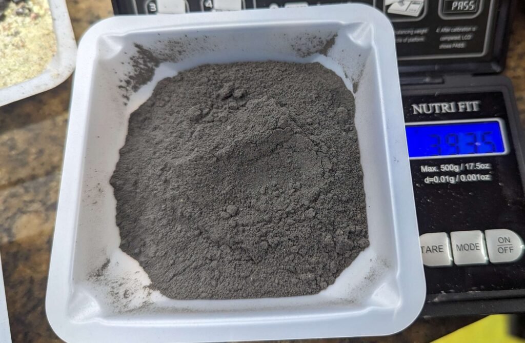 Recovered product from the SEM TECH electrochemical process on a lab scale