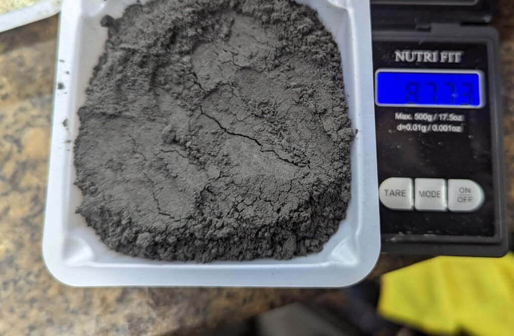 Recovered product from the SEM TECH electrochemical process on a lab scale