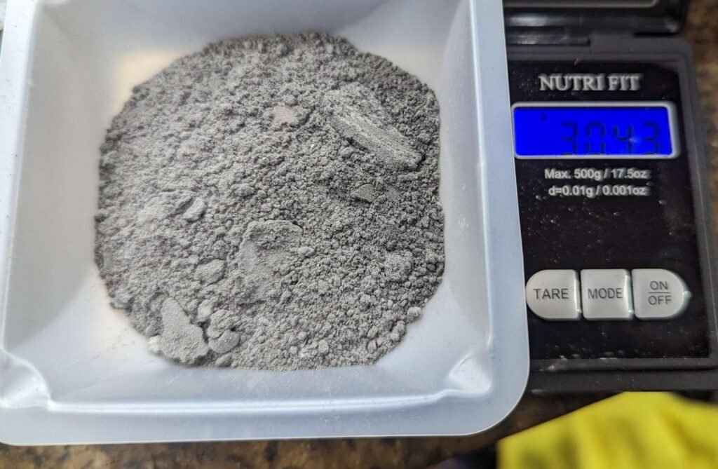 Recovered product from the SEM TECH electrochemical process on a lab scale