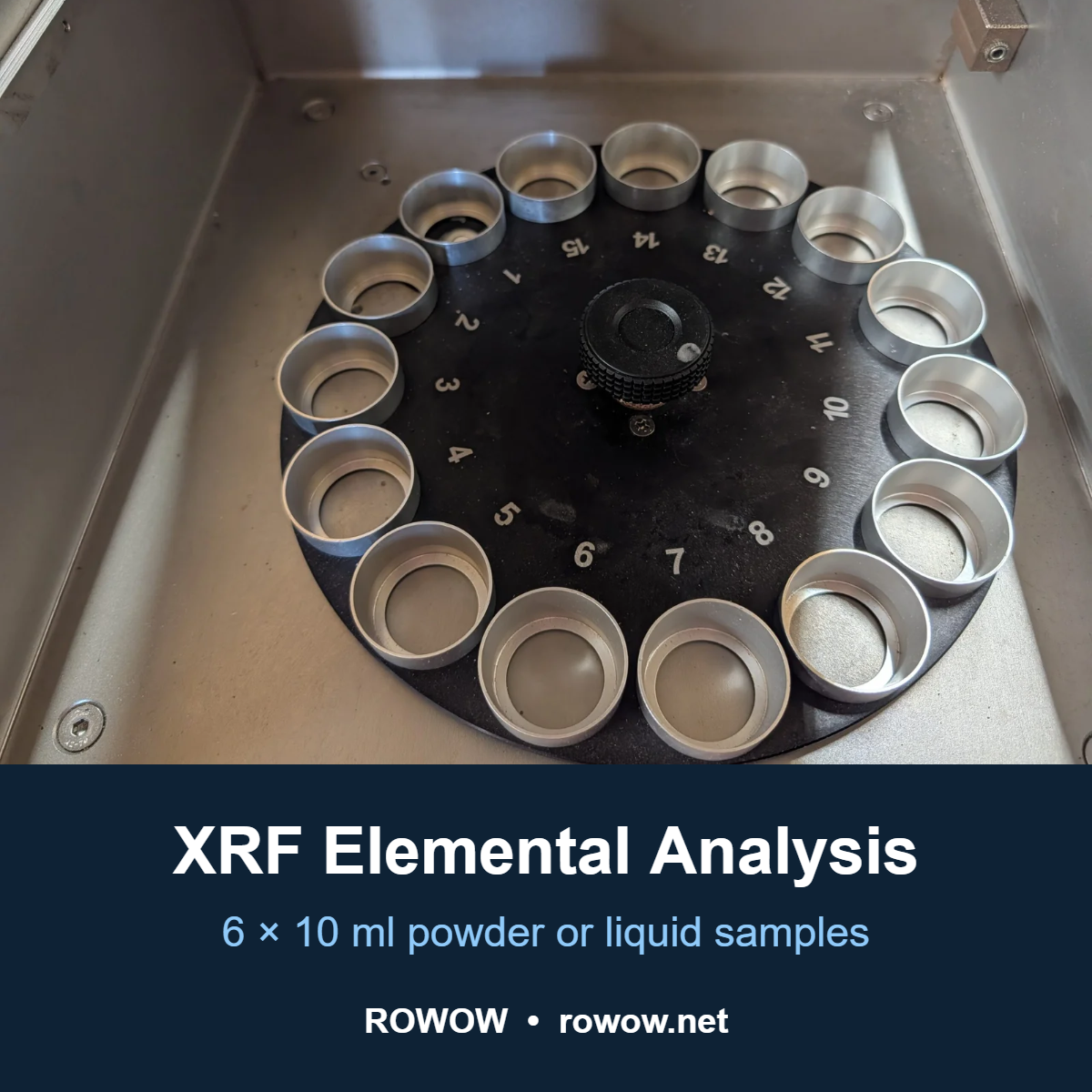 XRF elemental analysis service, six samples